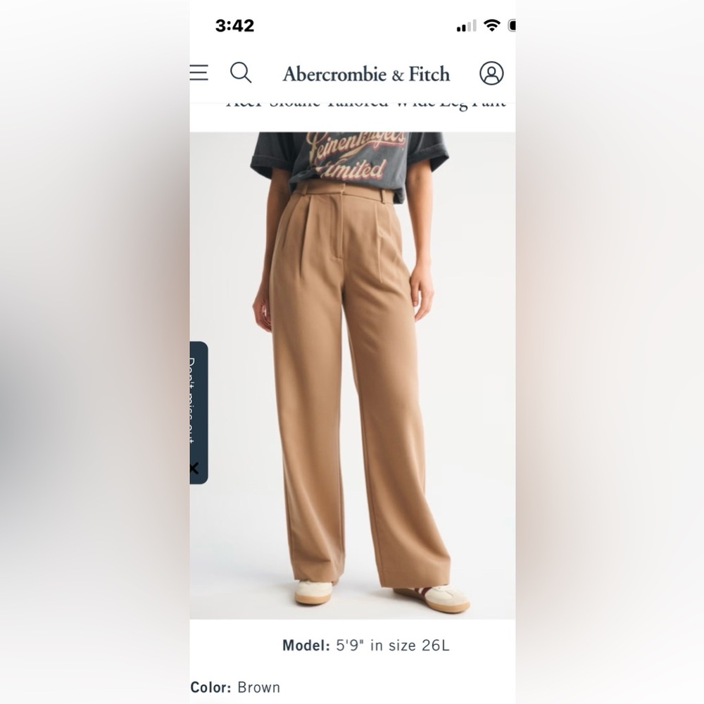 Abercrombie & Fitch Ultra High Wide Leg Women’s Pants Curve Love Brown New